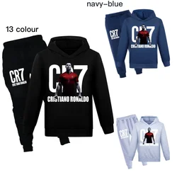 Spring Autumn Children's Clothing Sets Cartoon Kids Cristiano Ronaldo Clothes Boys Girls Hoodie+Pants Tracksuits Casual Outfits