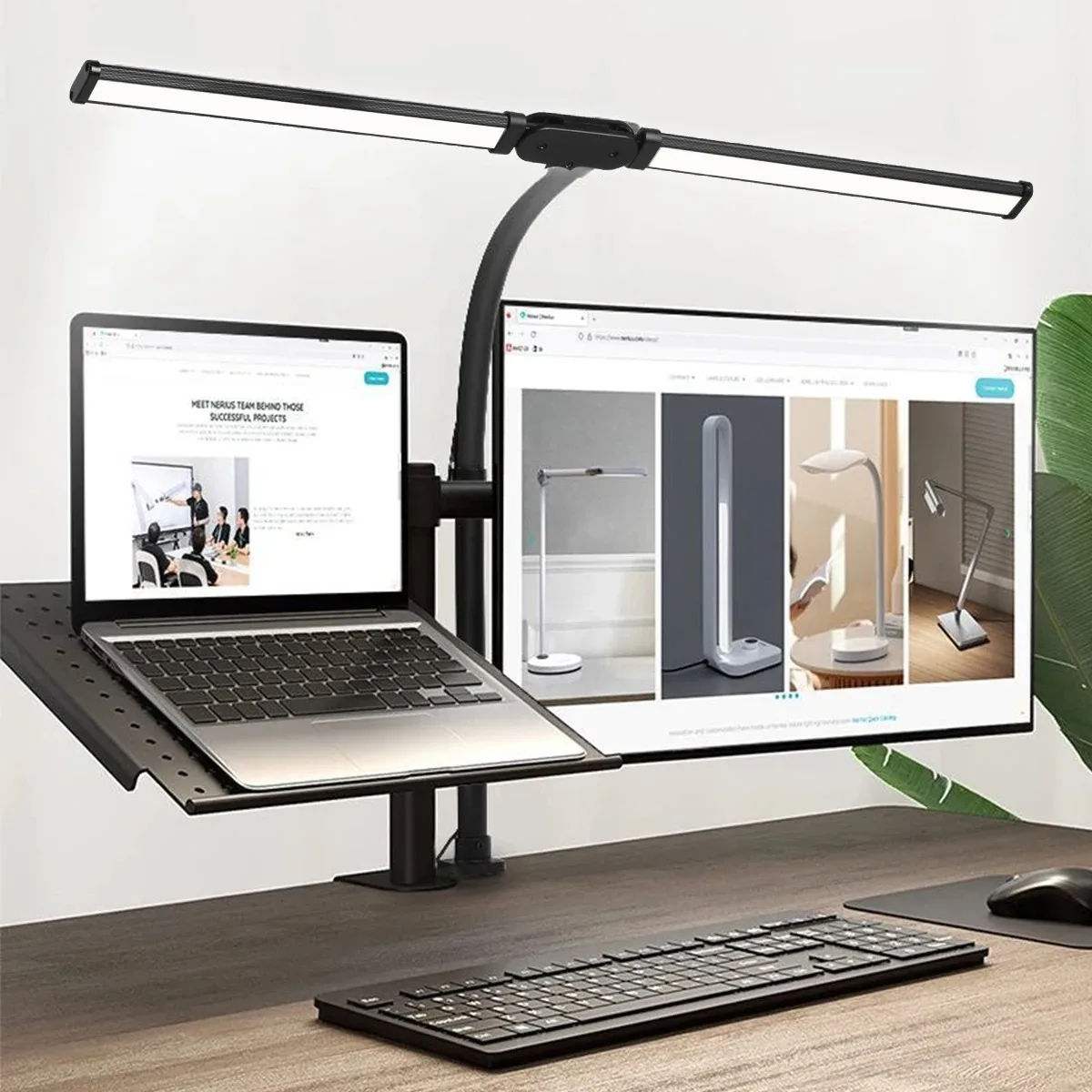 Podwójna pojedyncza głowica Led Clip Lampka biurkowa Ściemnialna komputerowa lampa stołowa Monitor Światło Architekta Lampa stołowa do biura Lampki do czytania