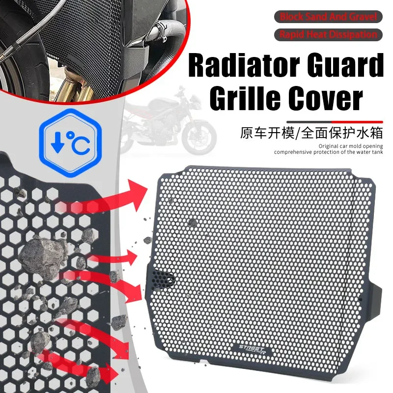 

Motorcycle Radiator Guard Grille Cover Protector Protective Grill For Street Triple 765R 765RS 765 R/RS 765 MOTO2 2023-2024