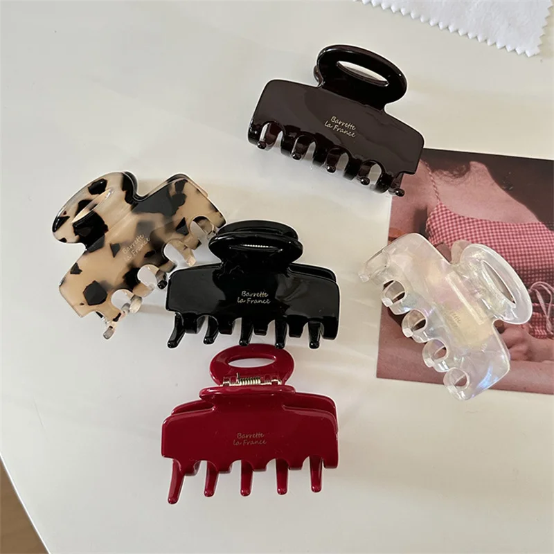 New Acetate Hair Claw Clips Medium Size Dragon Clip Geometric Clamps Grab Headwear Bath Shark Clip Women Hair Accessories