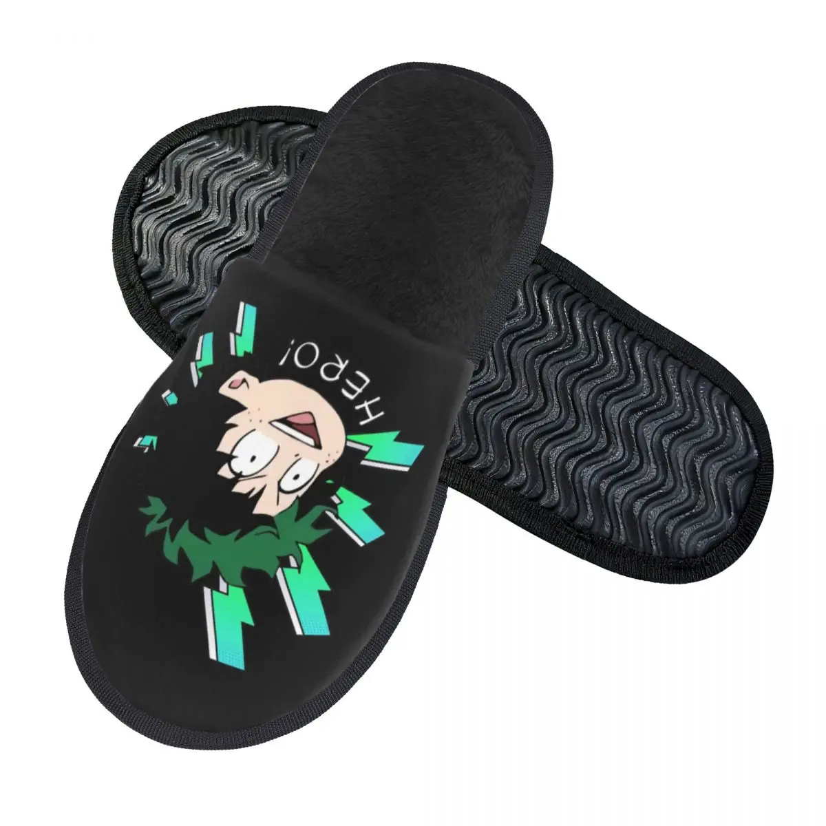 My Heros Academias Winter Cotton Plush Slippers Indoor Cozy Memory Foam Slides Anti Slip