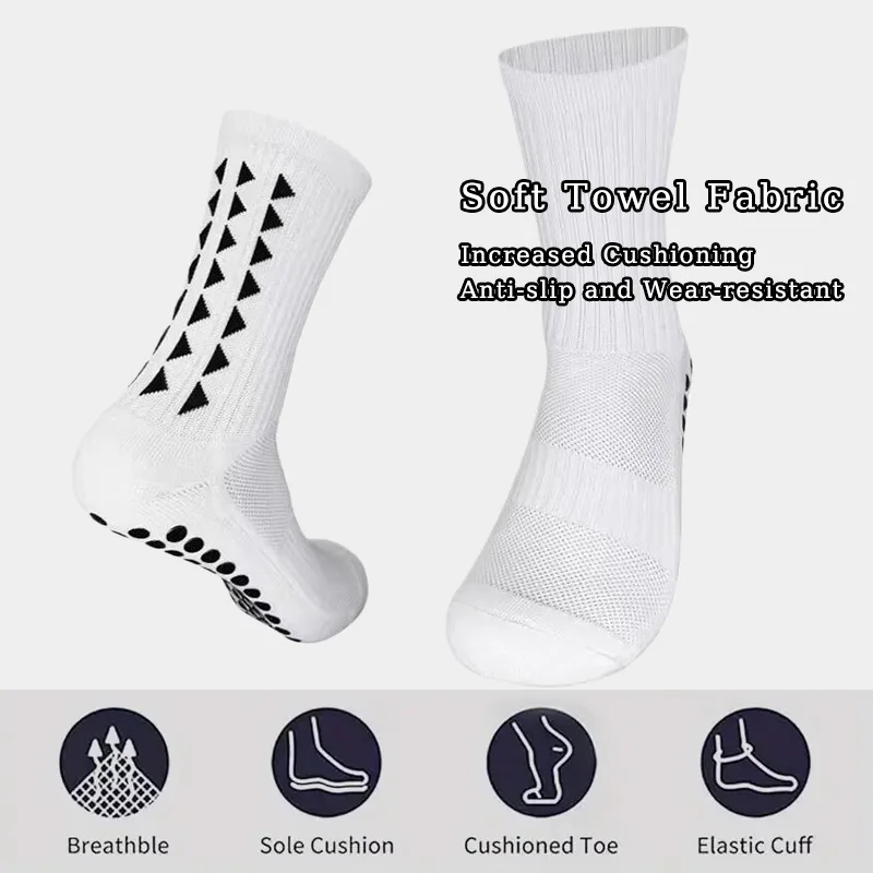 جوارب رياضية ماصة للرطوبة مع منشفة احترافية غير قابلة للانزلاق ومضادة للصدمات لكرة القدم وكرة السلة 1/6/12 زوجًا #3