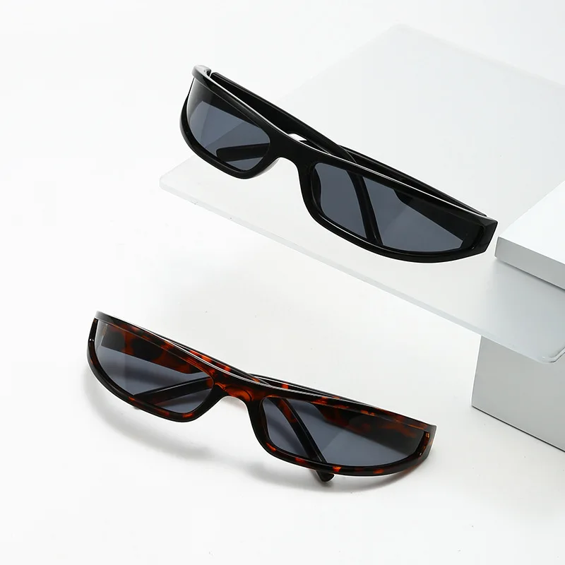 Schmale rechteckige Y2K-Sonnenbrille, 2025, Luxusmarke, Punk, Wrap Arou, modische Spiegel-Sport-Sonnenbrille, Damen und Herren, Radfahren, Sonnenbrille – Detail 3