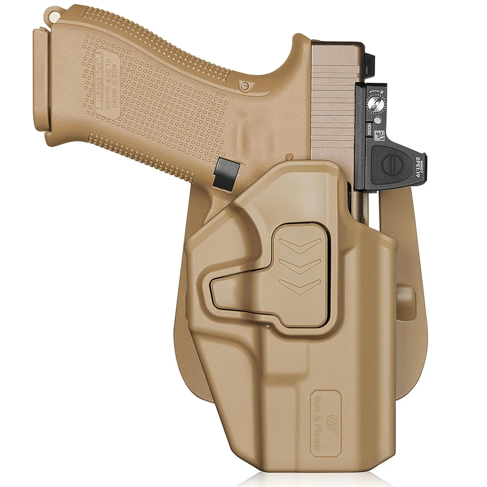 OWB Holster for Glock 19/19X/ 23/26 (Gen 3- 6)&G32 (Gen 3-4) &G44/45,Fits MOS,Ruger RXM,Level II Index Finger Release,Right Hand