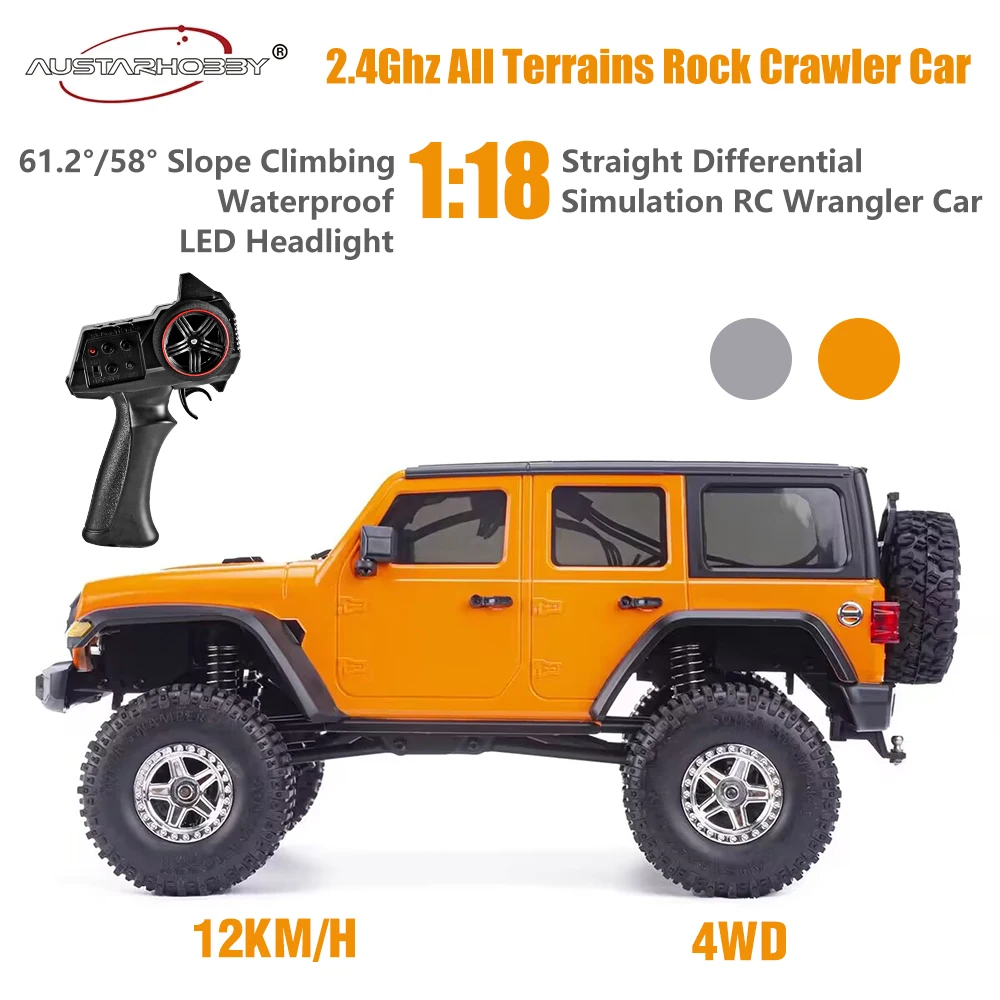 

AUSTARHOBBY RC Cars AX-8560 RTR 2.4Ghz 1/18 4WD All Terrains Waterproof Crawler