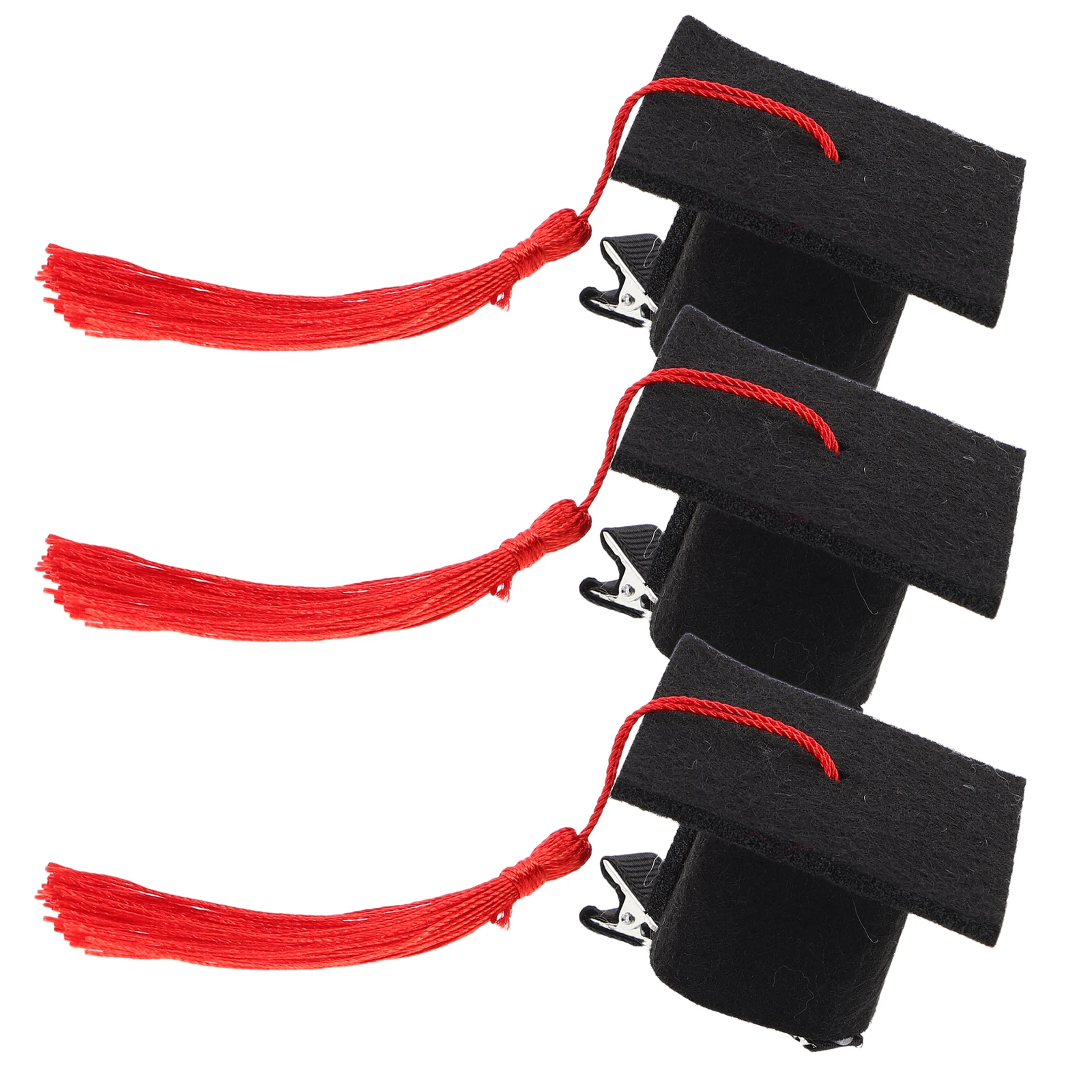 

3pcs Mini Doctor Hat Hair Clip Graduation Accessories Lightweight Stylish Mini Cap Barrette Decorative Hair Pins for Women