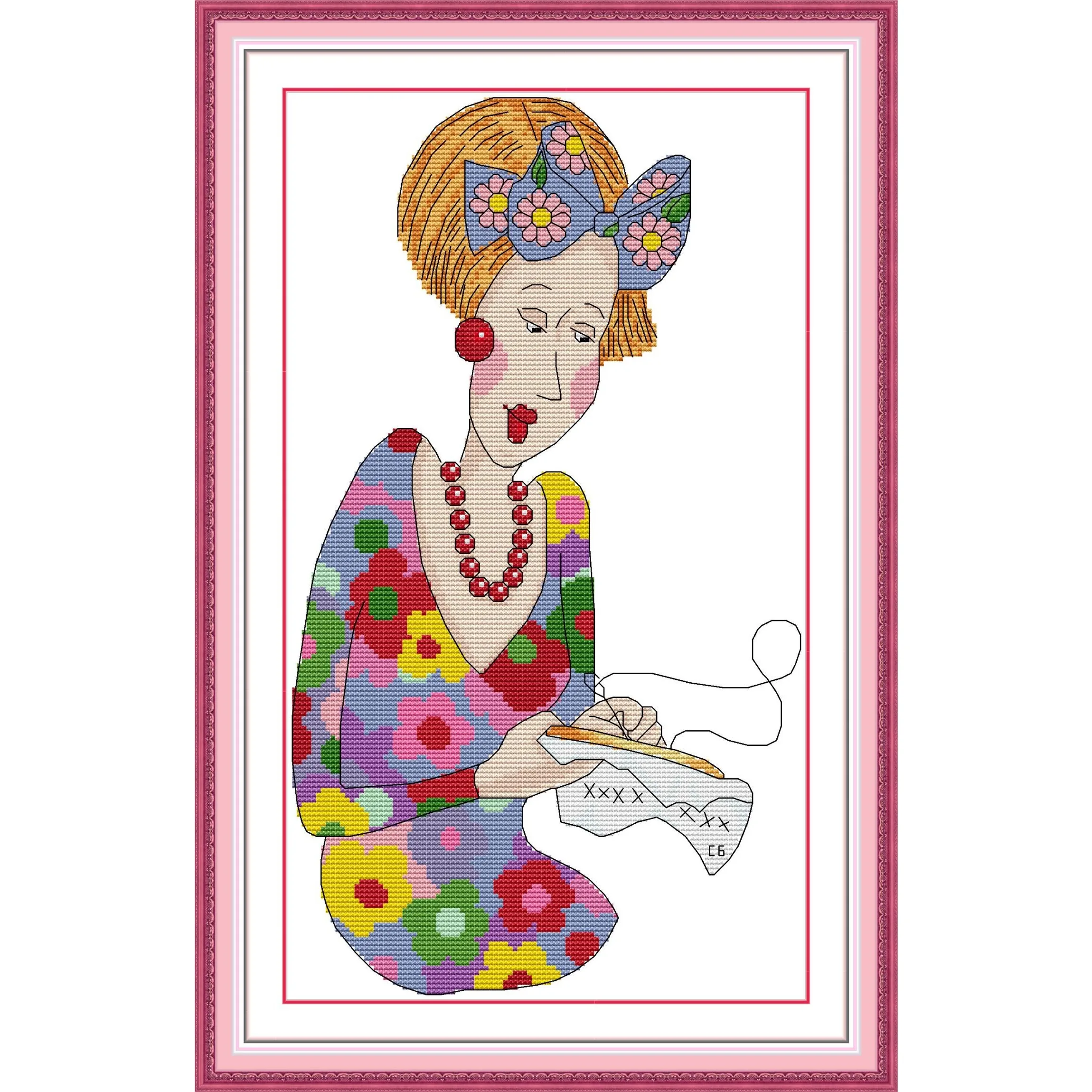 

Joy Sunday Pre-printed Cross Stitch Kit Easy Pattern Aida Stamped Fabric Embroidery Set-The Woman Who Embroiders