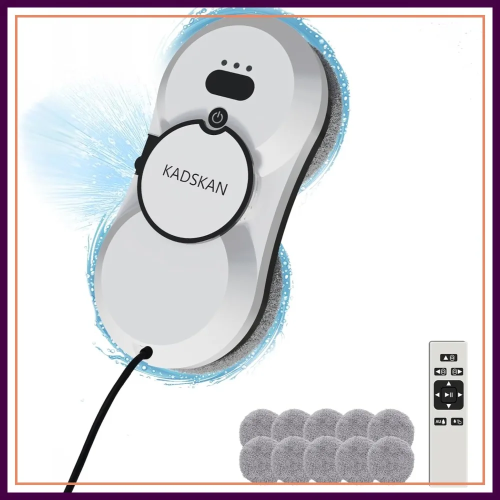 Window Cleaning Robot, 5600Pa Suction, Auto Water Spray, Path Planning, Remote Control for Glass/Tiles
