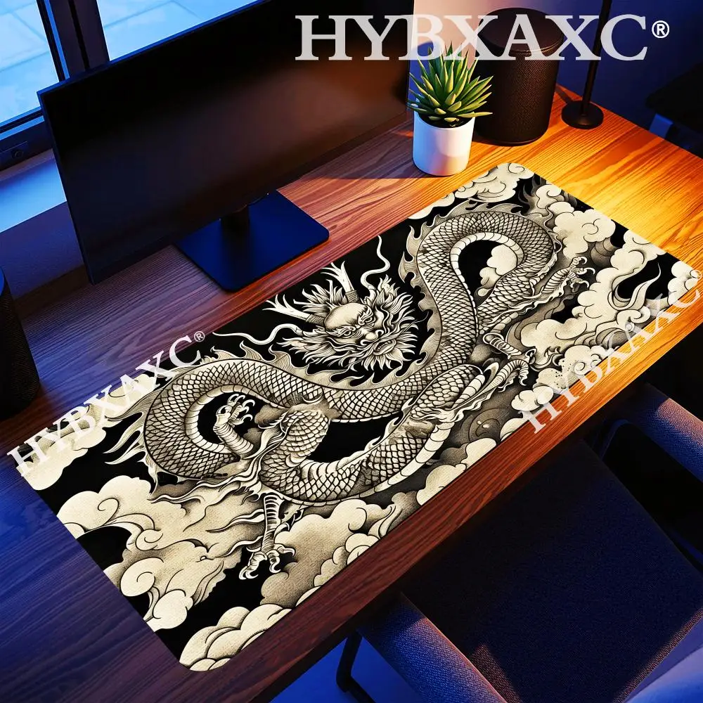 

HYBXAXC Black White Dragon Tattoo Desk Mat Gaming Mouse Pad Non-Slip Large for Office Home PC Gamer Computer Keyboard Mat Desk