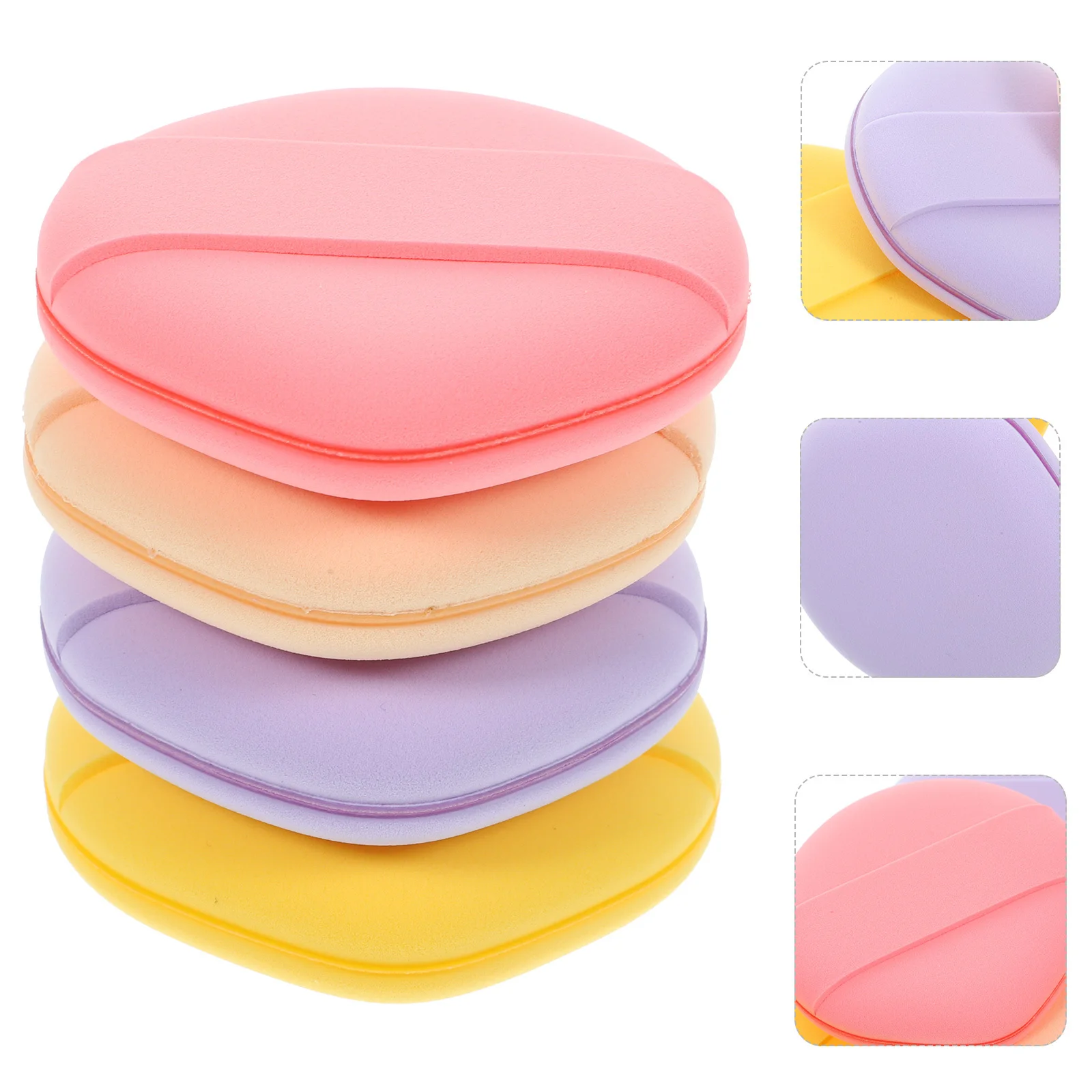 4 spugne rotonde per polvere per trucco, applicatore premium, spugna per miscelazione viso, per fondotinta, correttore, crema