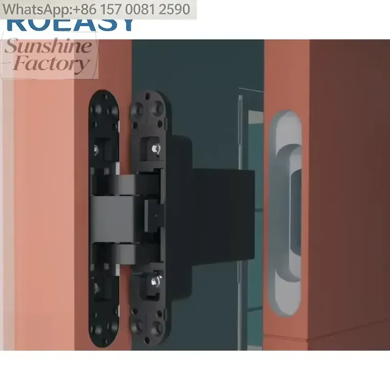 ROEASY 125 Degree 3D Adjustable Concealed Door Hinge 80kg Heavy Hydraulic Hidden Wooden Door Hinge