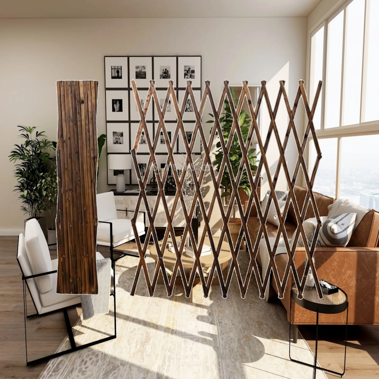 Expandable Wall Trellis Adjustable Pine Wood Lattice Decorative Fence for Patio and Garden Decoration