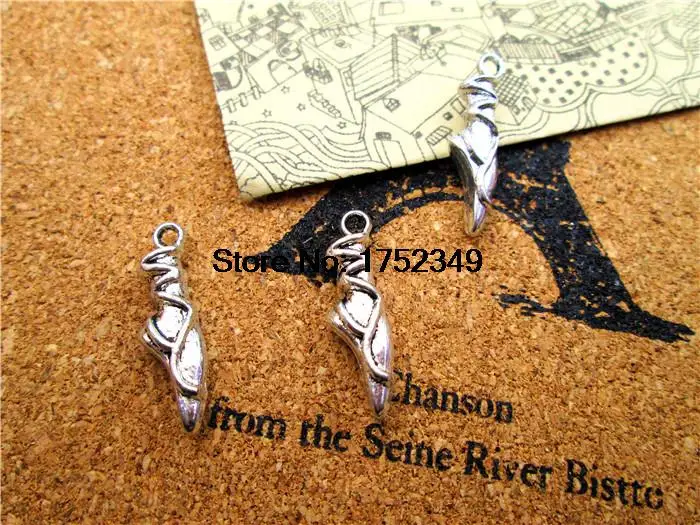 100pcs/lot--   Antique Tibetan Silver Ballet Slipper Charms  Pendants ,DIY Supplies 22mm X 6mm