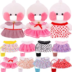 One-Piece Dot Dress Shoulder Bag For 30 Cm Mimi Yellow Duck Doll lalafanfan Clothes Accessories Children's Toys Girls Birthday
