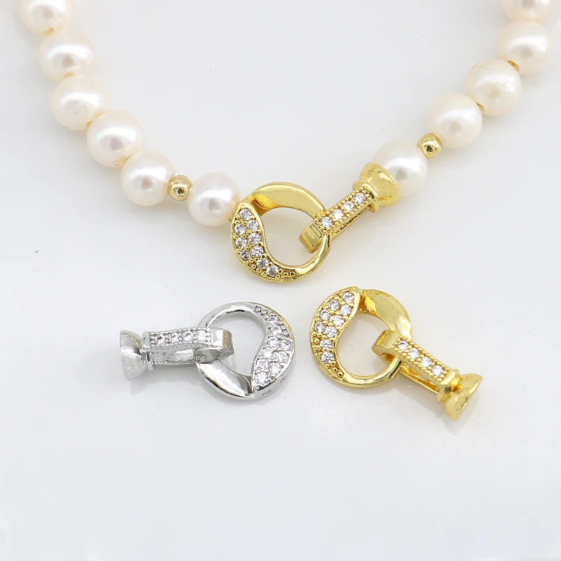 

1pcs Gold-plated Copper Zirconia Connector End Cap for Women's DIY Pearl Necklace Bracelet Jewelry Making Materials Accessories