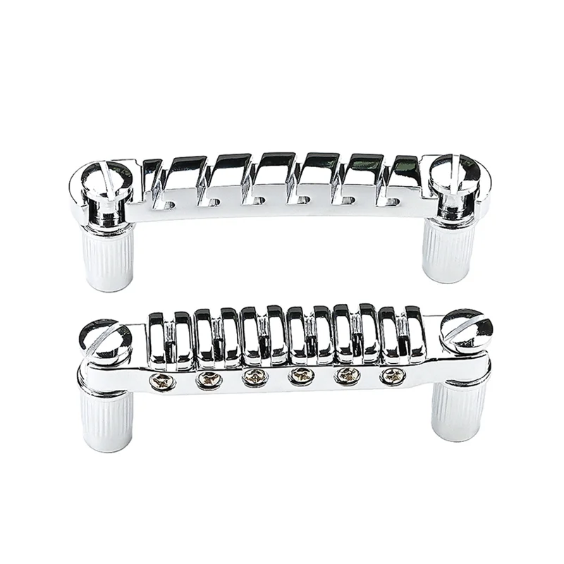 Tune-O-Matic エレキギターブリッジ + ギターストップバーテールピースアンカーとスタッド付き LP SG ギタークローム