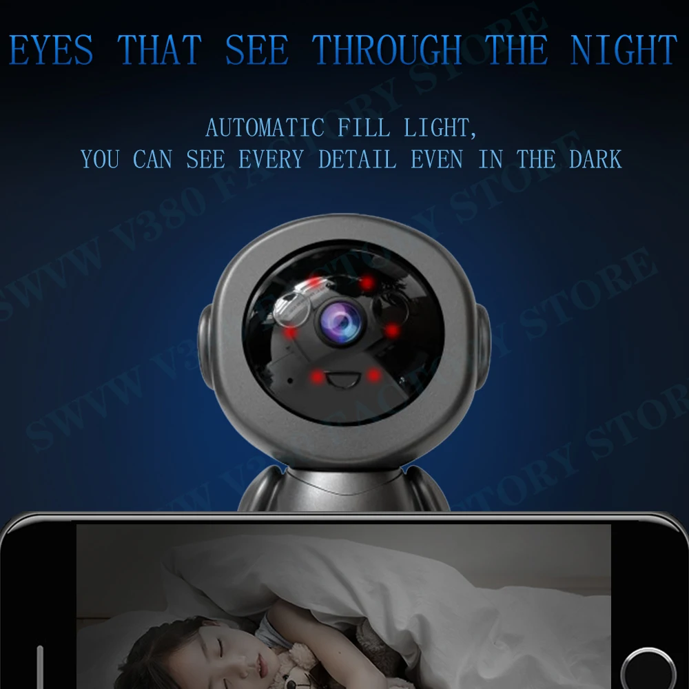 5MP Wifi Surveillance Robot Camera PTZ Security Baby Monitor Two Way Audio Color Night Vision Home IP Cameras AI Smart Tracking