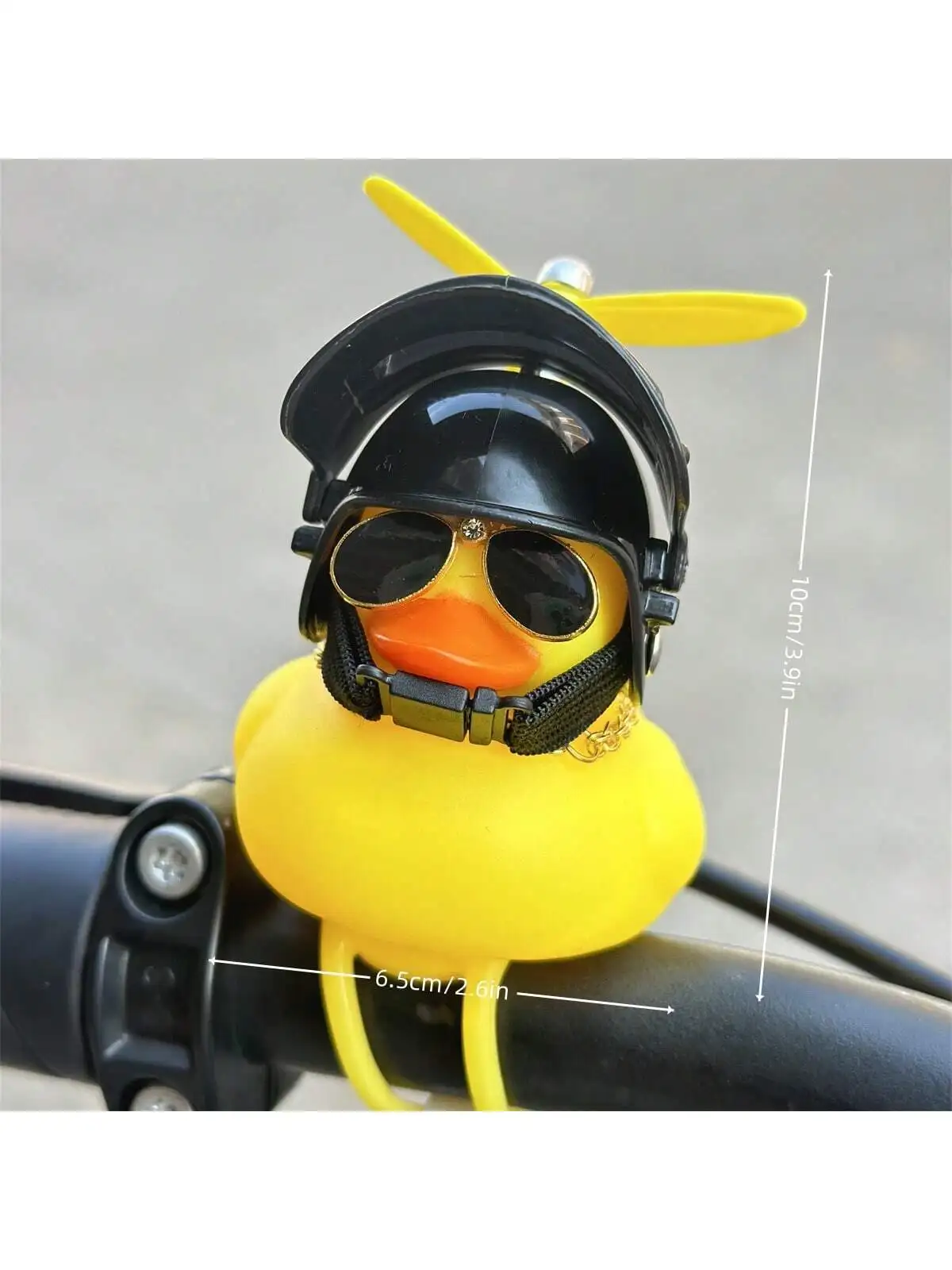 1pc Cool Motorcycle and Bicycle Dashboard Decorations, PVC, 1 Piece Windproof Duck with Helmet and Glasses