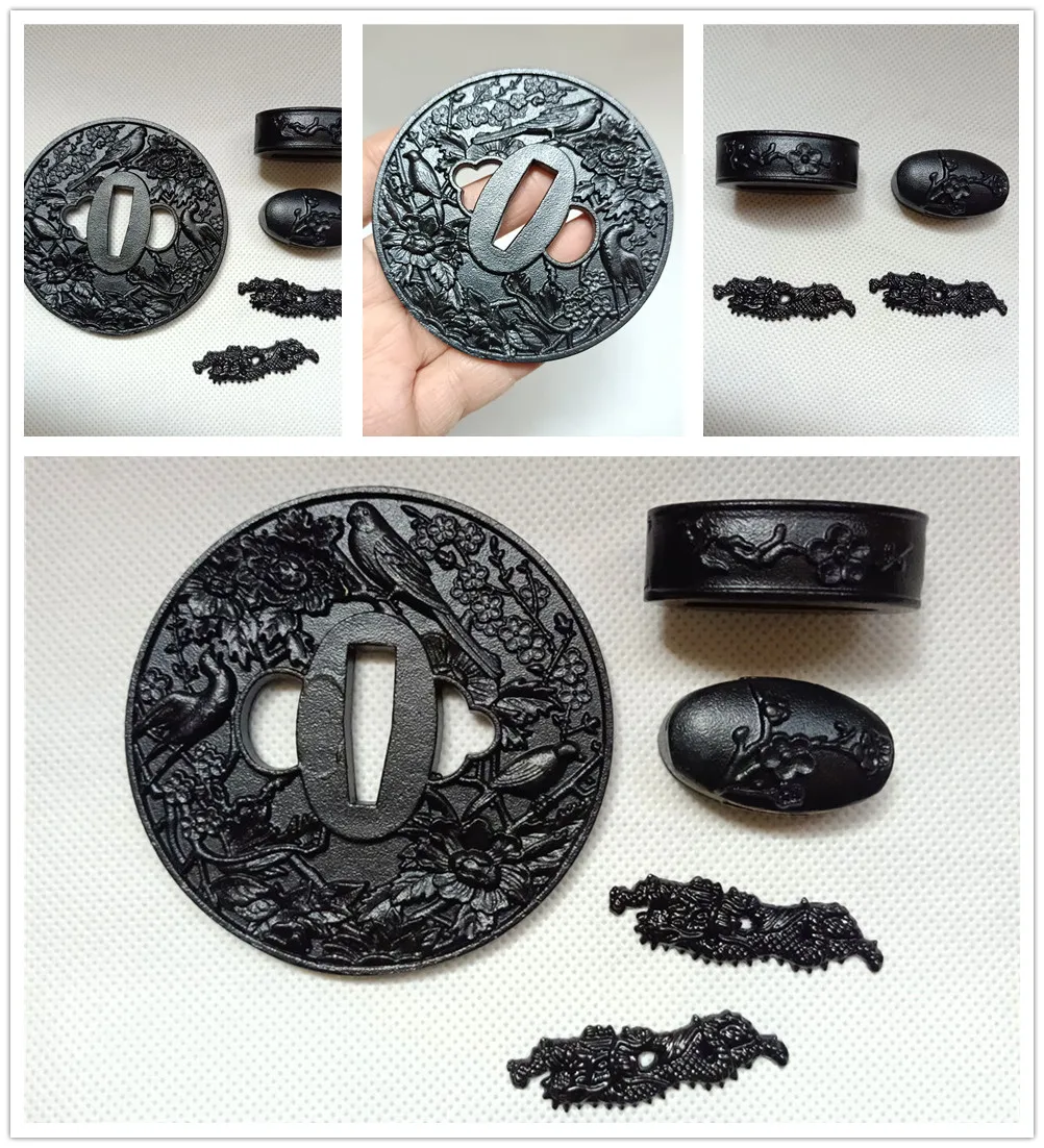 

Черный набор Железный фитинг Tsuba Шень фучи для японских аксессуаров брикет Танто