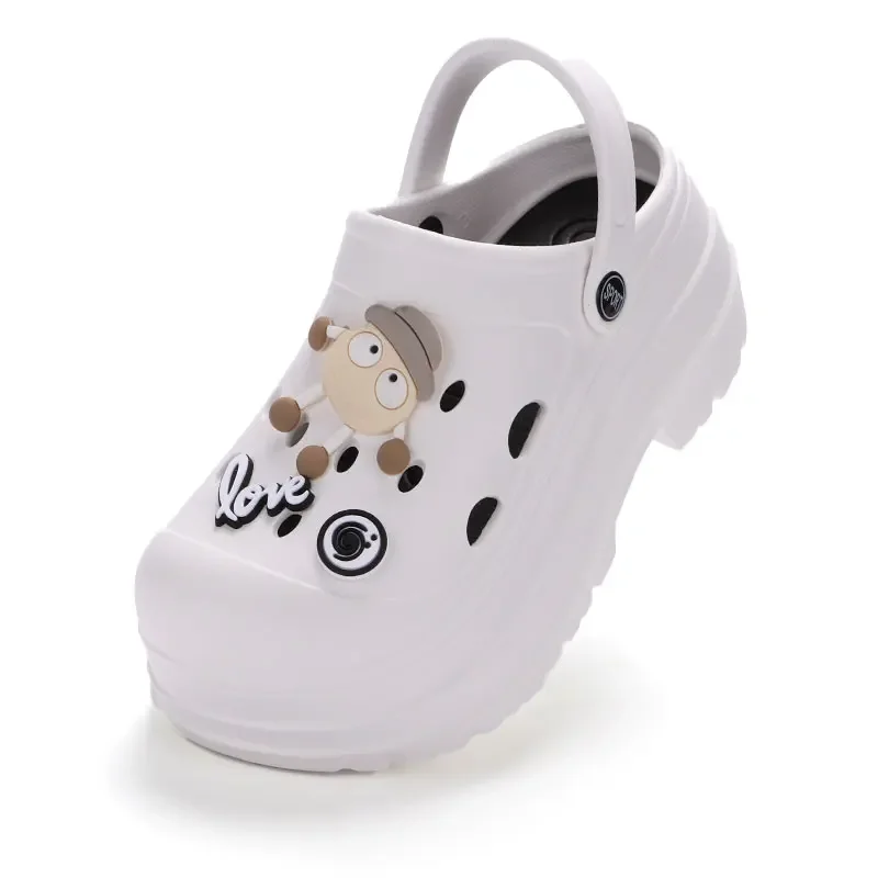 Eva Chunky Plateau-Sandalen für Damen 2024 Sommer Dickbodige Clogs Pantoffeln mit Geschlossener Zehenpartie Rutschfeste Strand- und Gartenschuhe – Detail 7