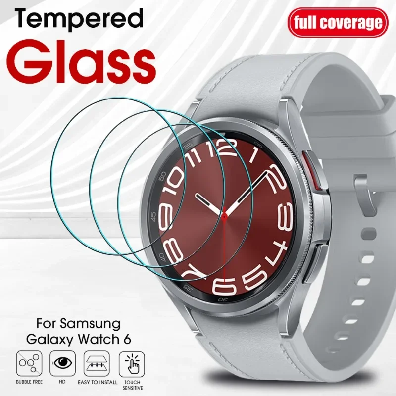 1-5PCS Tempered Glass For Samsung Galaxy Watch 6 40mm 44mm HD Anti-Scratch Screen Protector Film For Watch 6 Classic 43mm 47mm