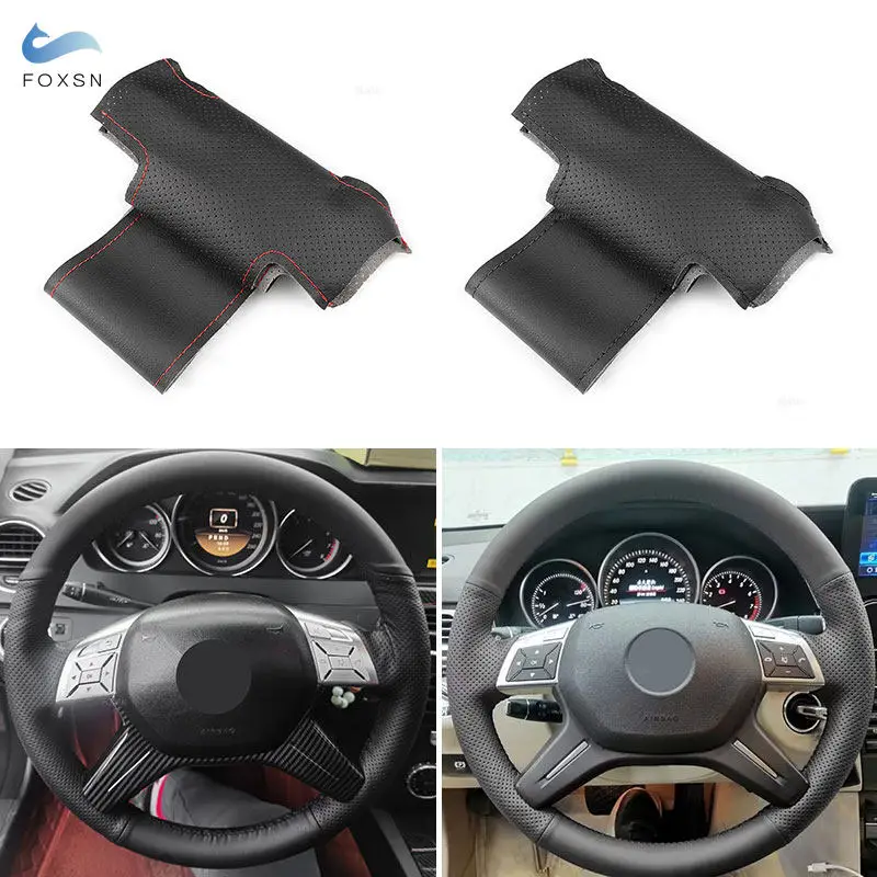 

Автомобильное ручное шитье, перфорированный кожаный чехол на руль, аксессуары для Mercedes Benz C GL G M Class W204 W463 X166 W166