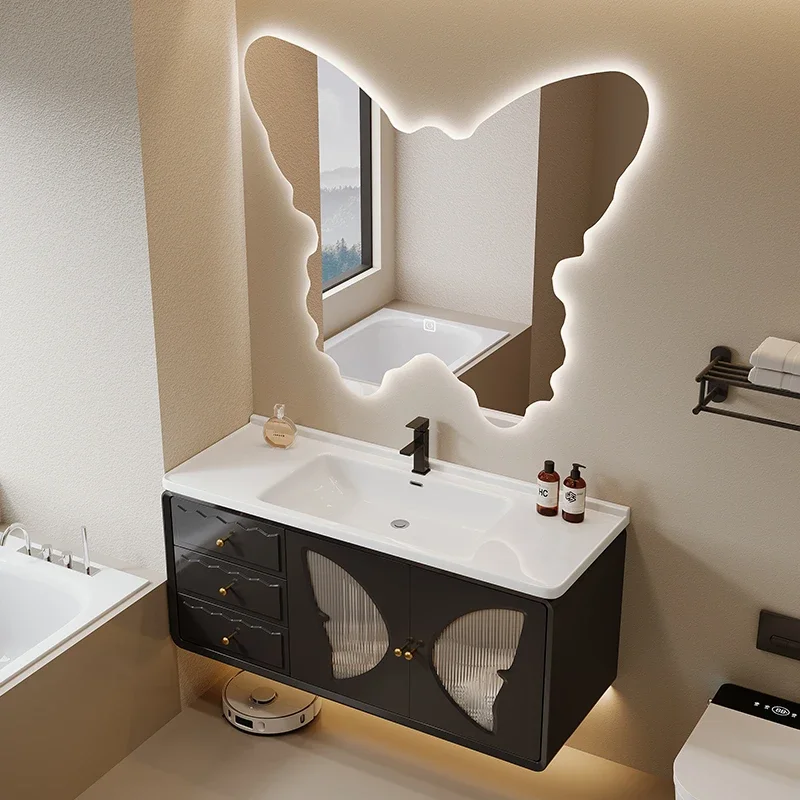 عرض خزانة الحمام الخفيفة المتكاملة الغرور الرف فتاة خزانة حمام وحدات التخزين أثاث صالون الأميرة Gabinete #3