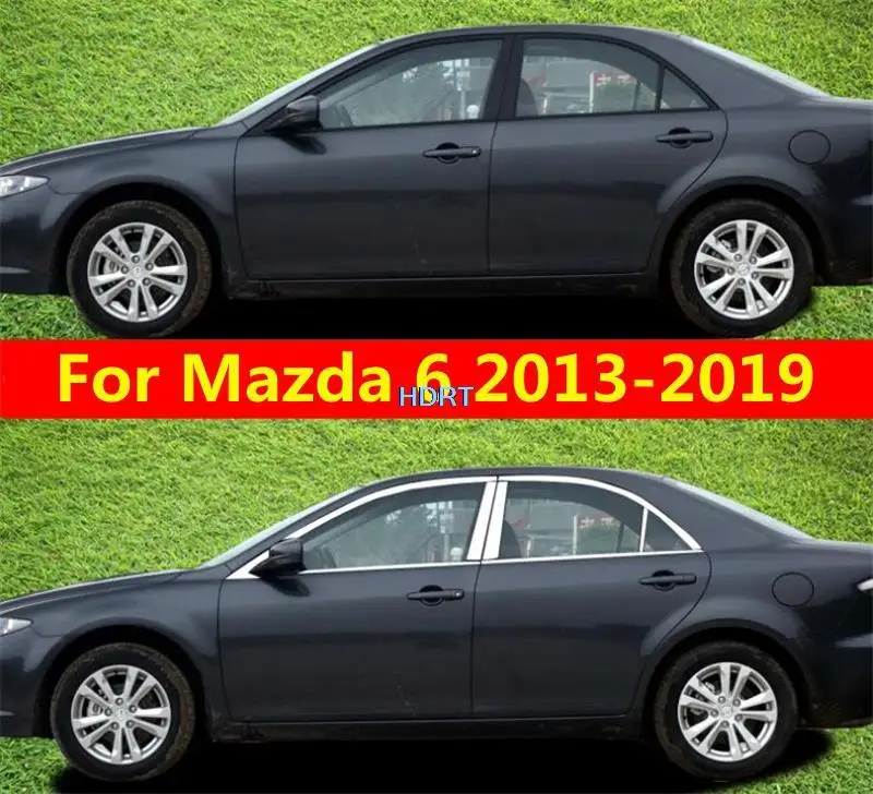 

Fit For Mazda 6 2013-2019 Side Car Stainless steel Window Molding Strips Cover Trims Moulding Protector Decoration Accessories