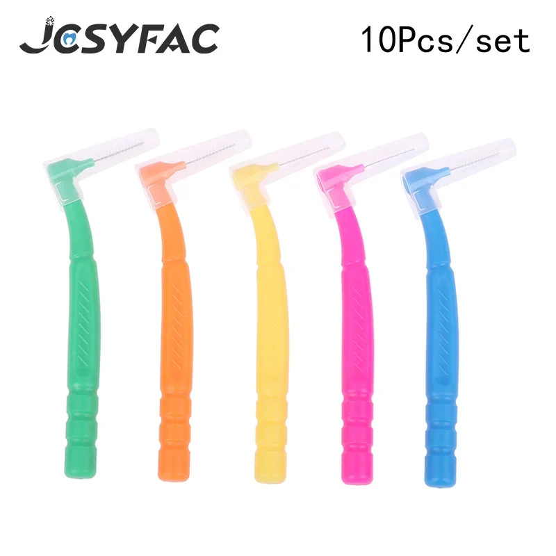 10 Uds cepillo Interdental portátil limpio soportes de ortodoncia en forma de L Inter limpieza Dental viaje entre los dientes Mini cepillo de dientes