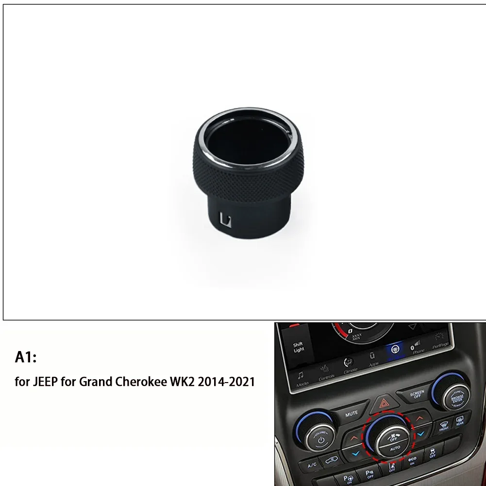 Ersatz-Radio- und Klimaanlagenreglerknopf für Jeep Grand Cherokee WK2 2014-2021, behält die Originalausrüstungspassform bei – Detail 3