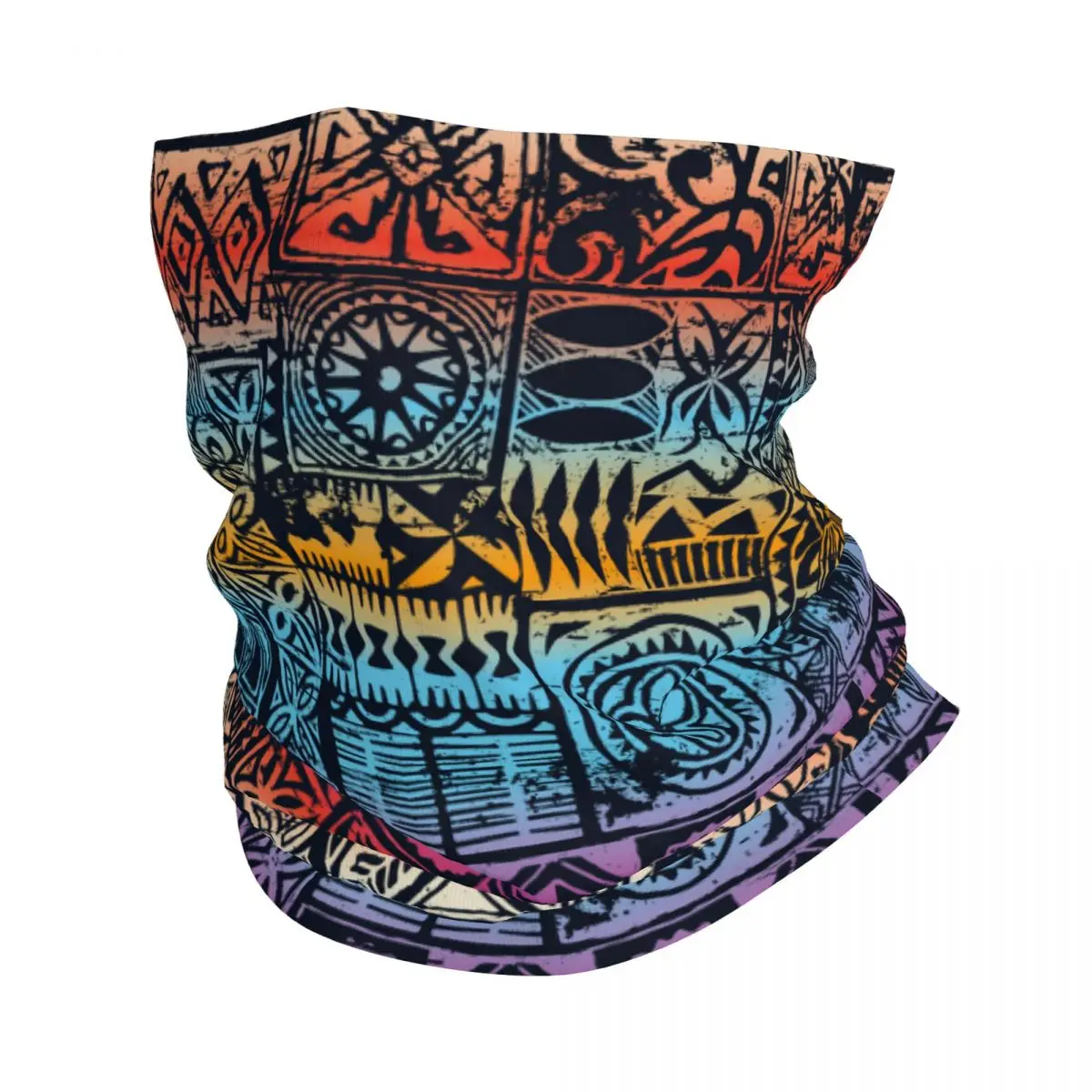 Hawaiian Tapa Tribal Thin Wrap Scarf Bandana Tapa Style Neck Gaiter Face Cover Headband