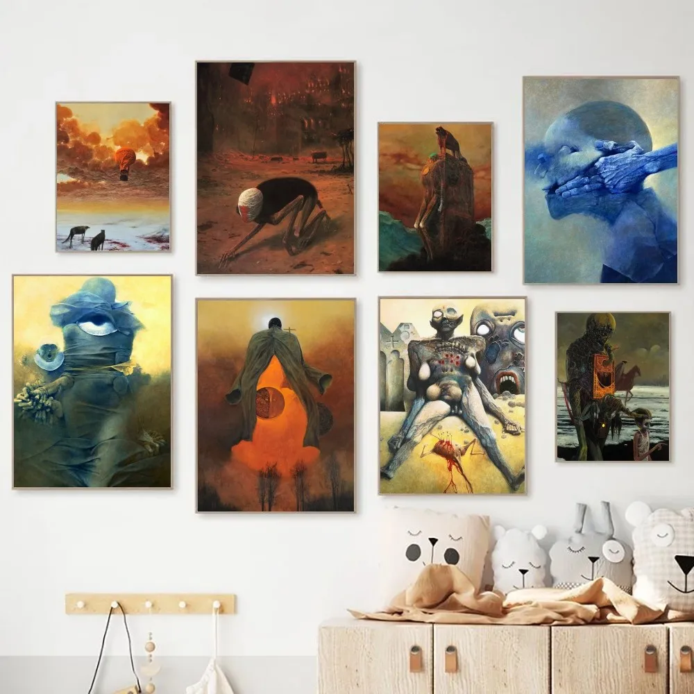 Transforme Seu Espaço com Arte Surrealista Obscura: Poster de Zdzisław Beksiński para Decoração de Interiores