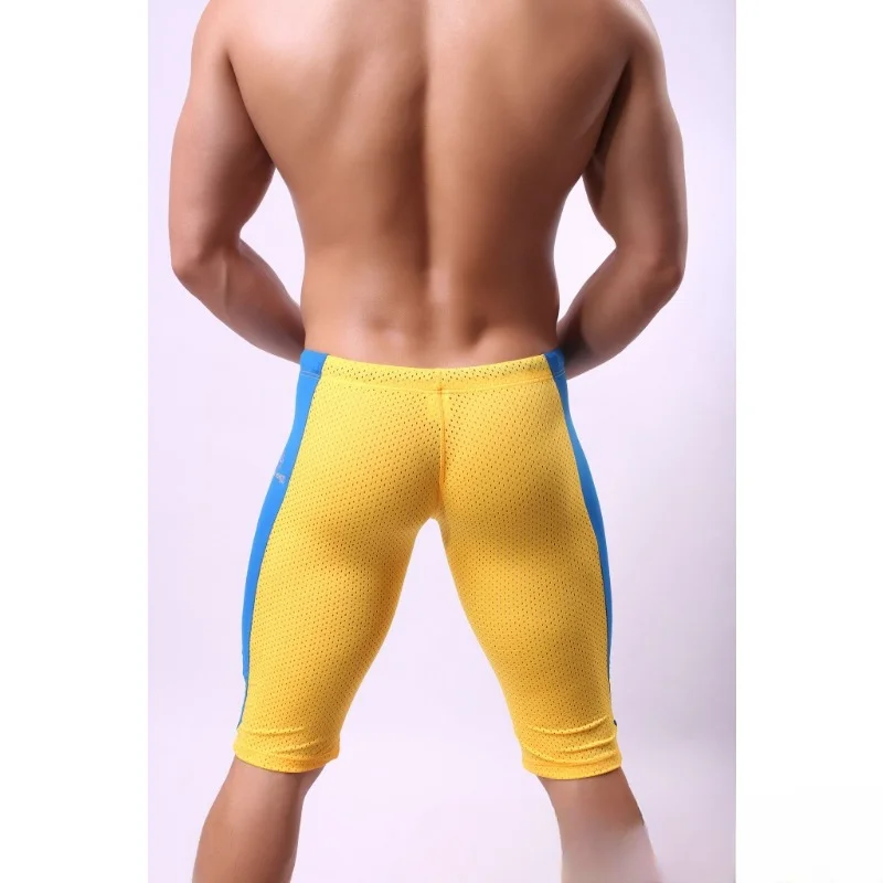 Pantaloncini sportivi da corsa da palestra a compressione da uomo pantaloni da Fitness allenamento da Yoga Leggings da allenamento traspiranti ad