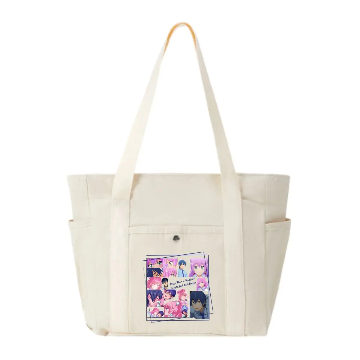 Anime Collage Manga Character Design Single Shoulder Bag with Multiple Pockets Lightweight Design for Office Commute