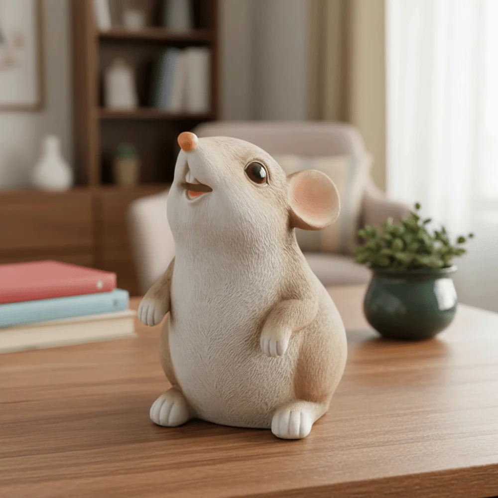 Jaar van de rat muis spaarpot spaarpot cartoon dier sculptuur muntbesparende doos kinderen cadeau rubberen spaarpot