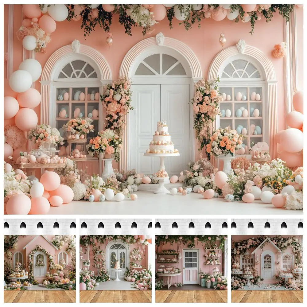 

Spring Easter Photography Backdrop Baby Shower Kids Birthday Party Interior Cake Smash Portrait Photo Background Photo Studio