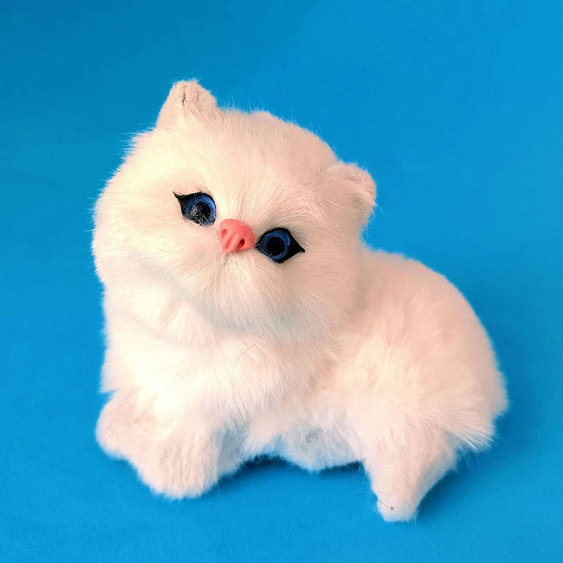 Cute Simulation Cat Plush Toys Soft Stuffed Kitten Model Fake Cat Realist Animals for Kids Girls Birthday Valentine\'s Day Gift