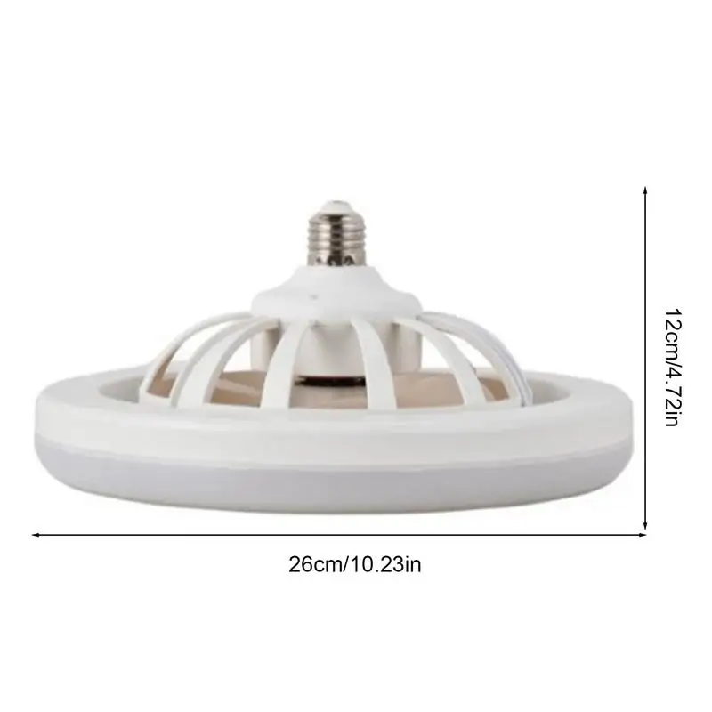 Mini ventilateur de plafond intégré E27, 30W, variable, éclairage pour chambre à coucher, salon