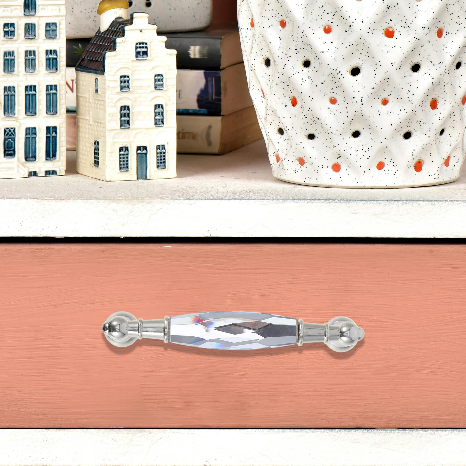 

2 Pcs Colored Glass Handle Door Drawer Pulls Dressing Table Cabinet Handles DIY Decorative Zinc Alloy Knobs Crystal Dresser