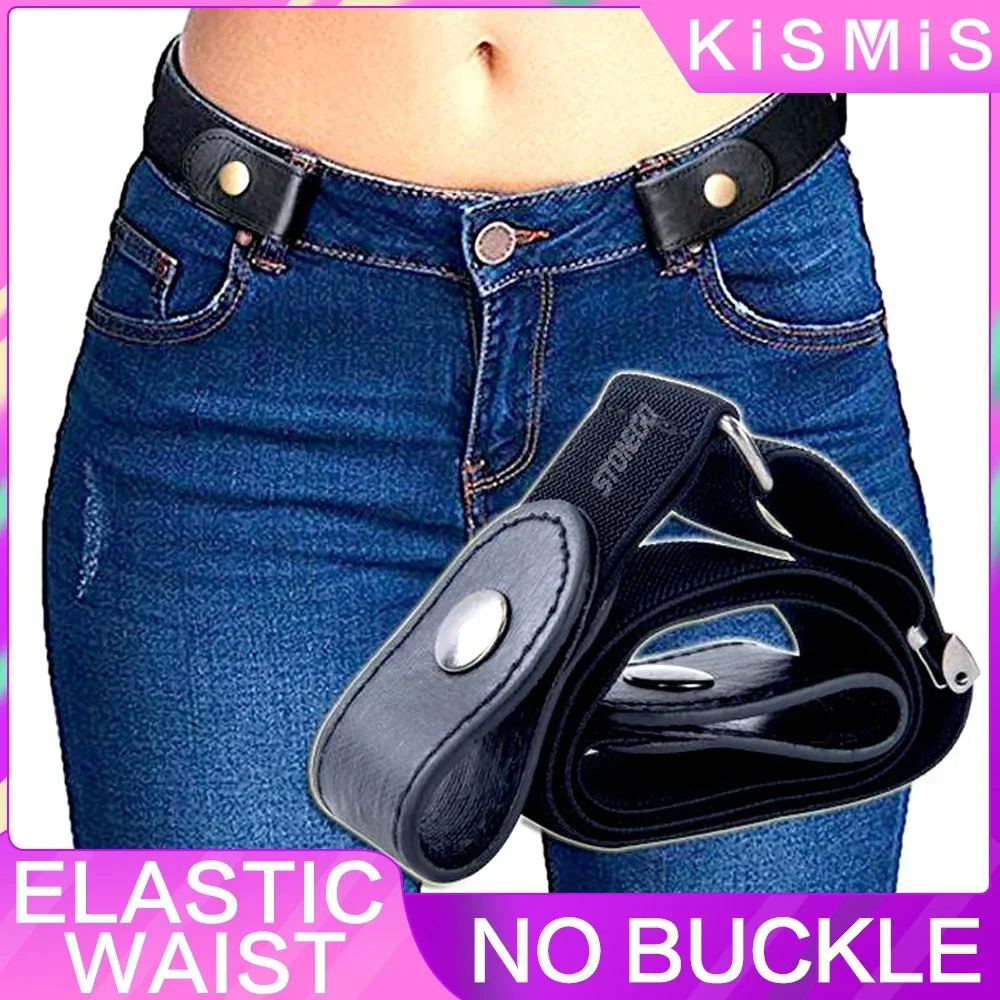 

New Fashion Stonego Buckle-Free Belt for Jean Pants Dresses No Buckle Stretch Elastic Waist Belt for Women/Men Waist Belt