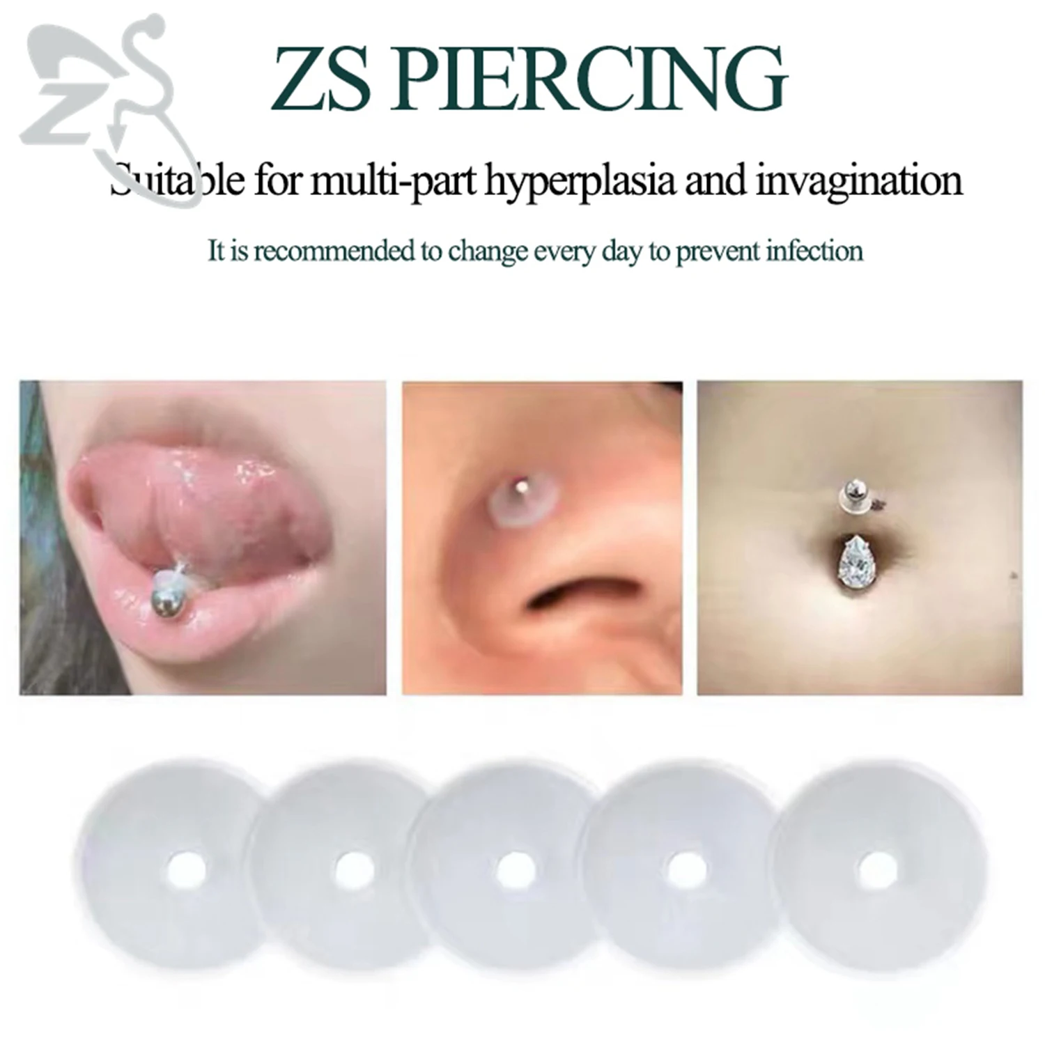 ZS 6-200PCS/Lot Silicone Piercing Transparent Healing Discs Flexible Anti Hyperplasia Earring Back Soft Anti Invagination 3-9mm