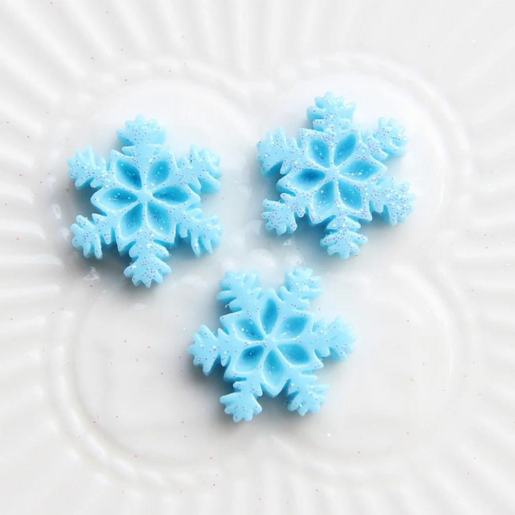 

36 Pcs Christmas Hair Accessories Resin Snowflake Embellishments for DIY Craft Hairband Mini Ornaments Decorations