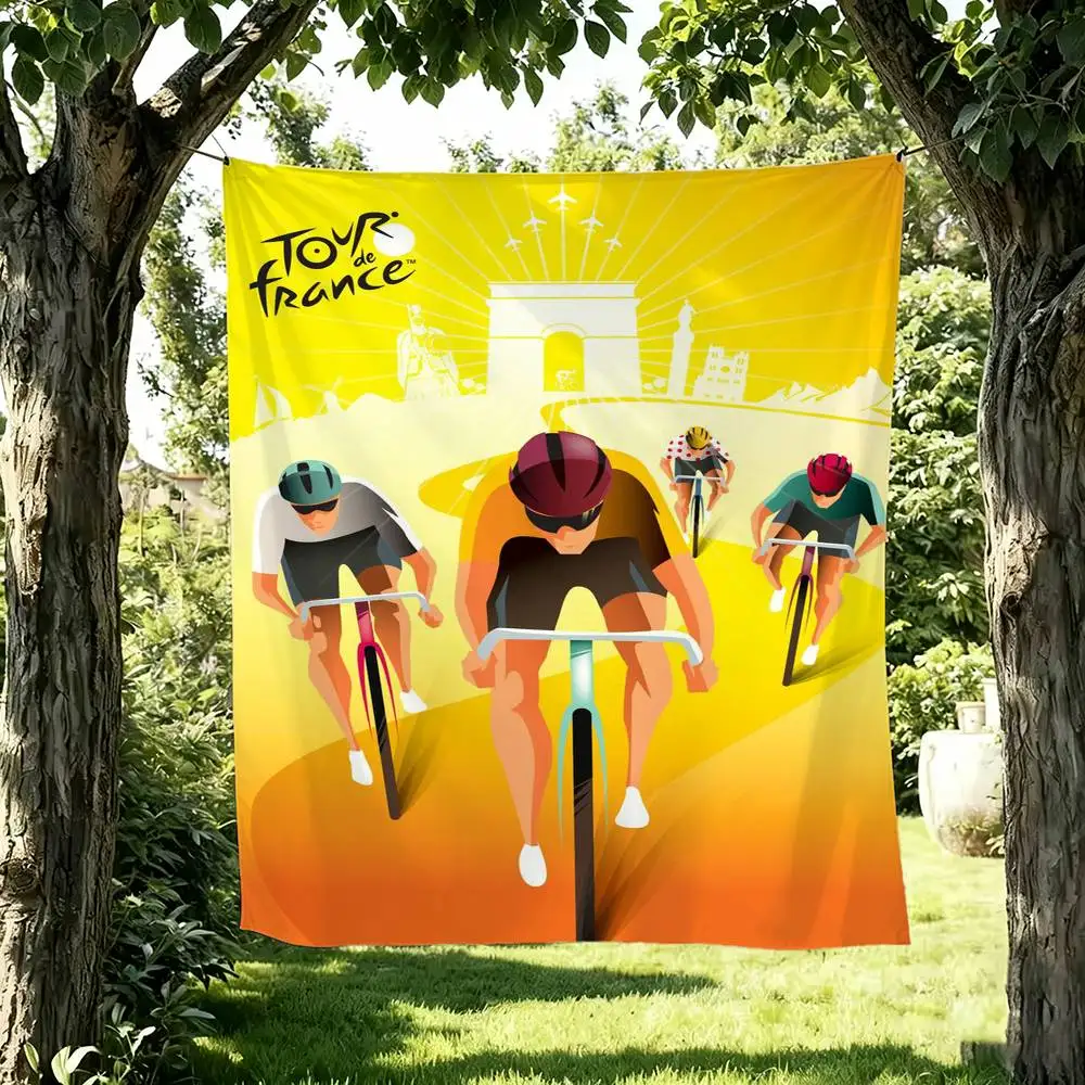 Sports Bike Cycling Tour De France Flag Digital Printing Banner for Garage Wall Out Door Decoration 3