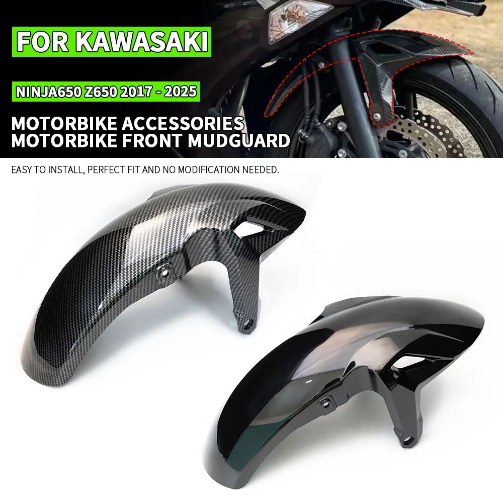 Parafango Anteriore Per Kawasaki Z650 E Ninja 650 2017-2025 – Nero Lucido