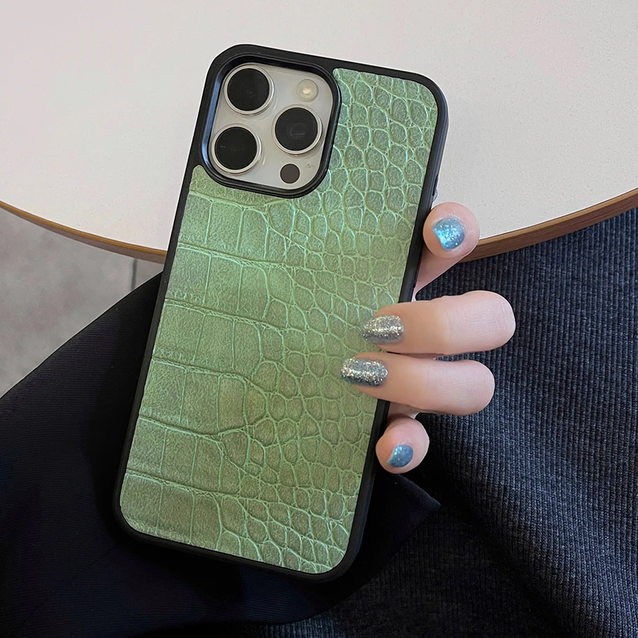 التمساح الحبوب قضية الهاتف الخليوي آيفون 17 الهواء 16 15 14 زائد 13 12 11 برو ماكس حماية الجلود غطاء ممتص للصدمات من البولي يوريثان المضادة للخبط #2