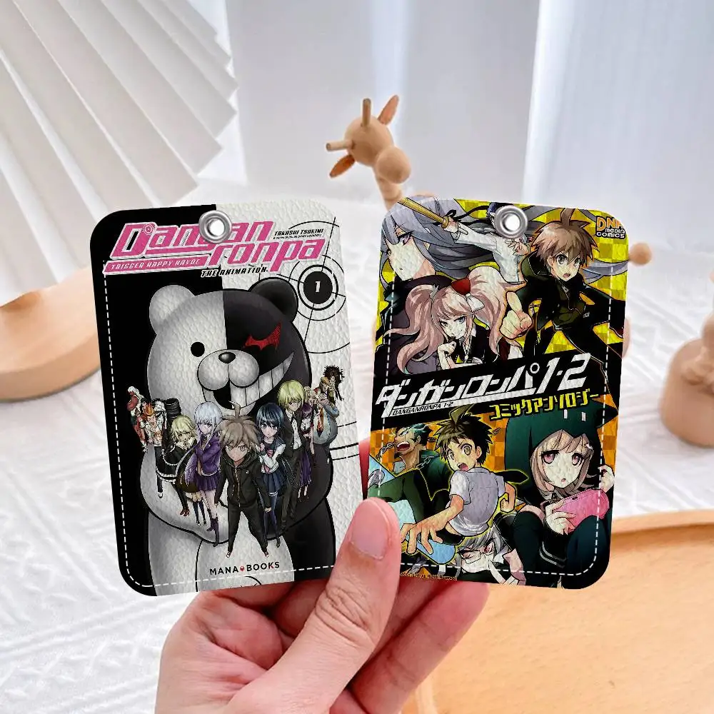 Anime D-Danganronpa Smystery game Style PU Access Card Holder with Keychain - Executive Protection for Bank card,Subway, Bus