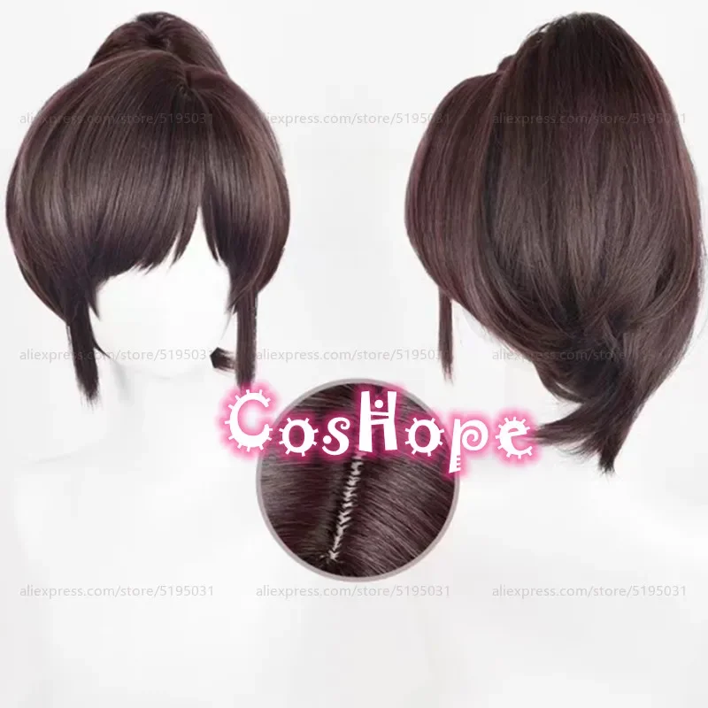 Sasha Brau's Cosplay Wig 35cm Short Wig With Ponytail Dark Brown Wig Cosplay Anime Cosplay Wigs Heat Resistant Synthetic Wigs