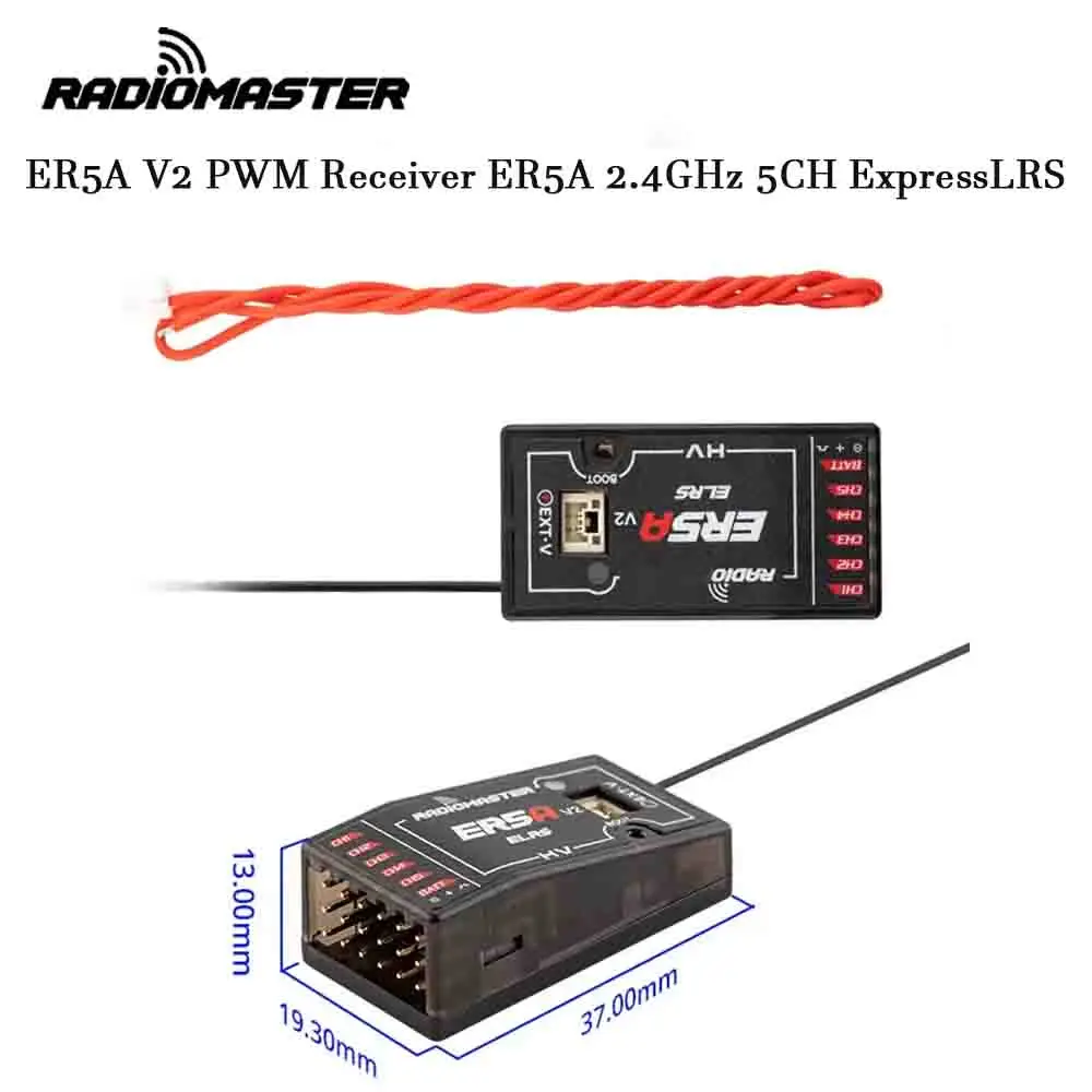 

Radiomaster ER5A 2.4GHz 5CH ExpressLRS PWM Mini Receiver Support Voltage Return FPV Fixed-Wing Racing Drone RC Accessories