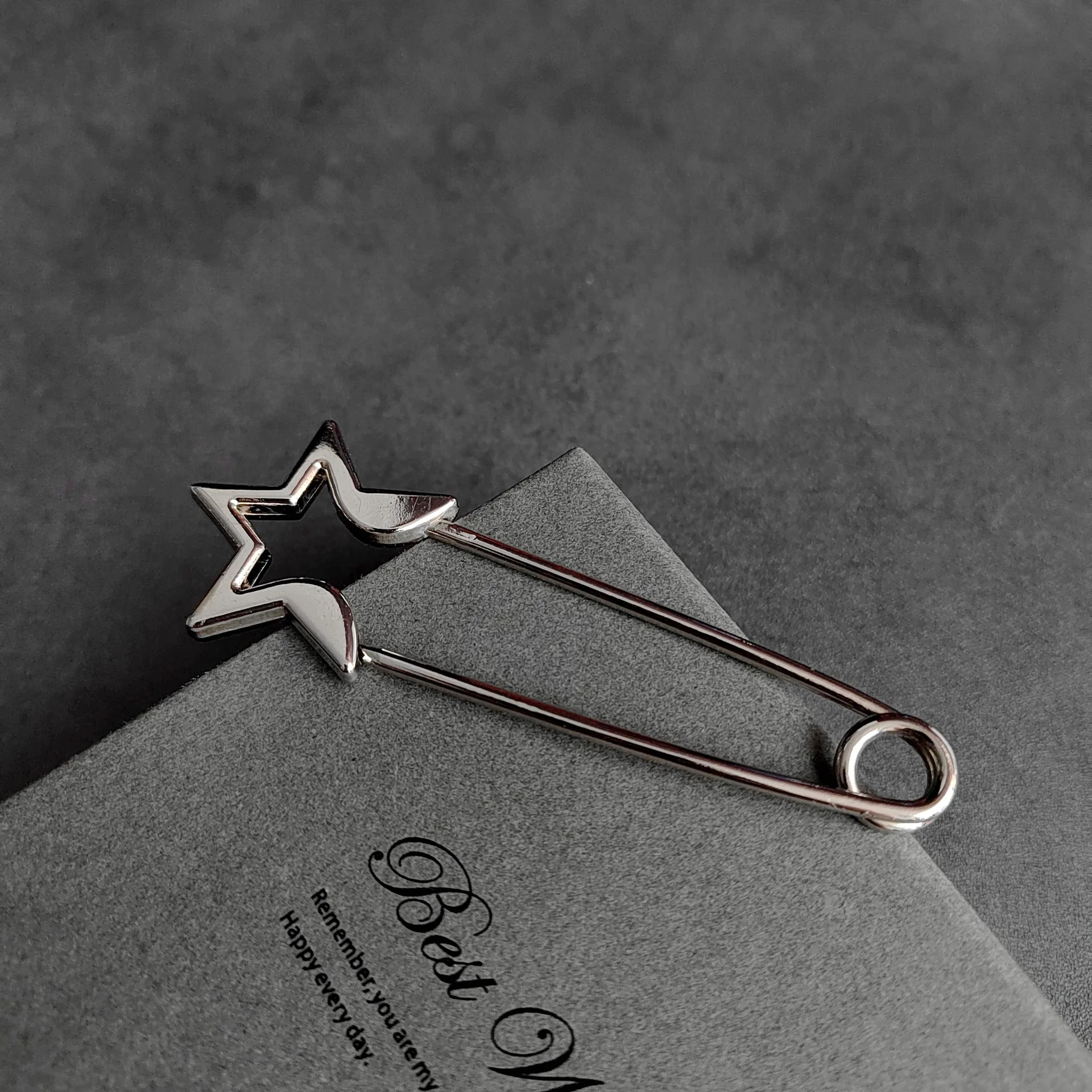 1 قطعة دبابيس كبيرة الموضة للملابس السلس المعادن ستار دبابيس الأمان الجينز فستان وشاح مقاطع الشعر للنساء دبابيس بروش قابل للتعديل #5