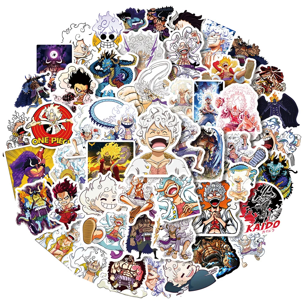 10/30/50pcs Cute Luffy Gare 5 Cartoon Stickers Cool ONE PIECE Anime Graffiti Sticker Decoration Decals for Kids Toy Phone Laptop